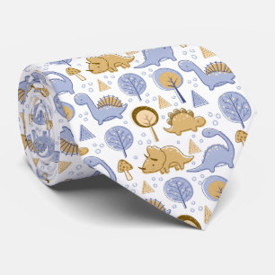 Cute Neck Tie with Adorable Dinosaur Pattern