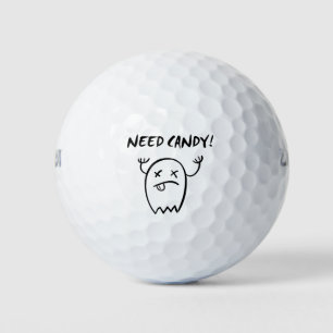 Cute Need Candy Halloween Ghost Monotone Golf Balls