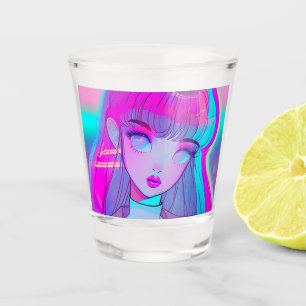 Cute Neon Anime Shot Glass