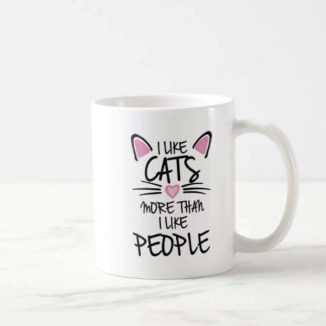 Cute Neon Cat Mug – Kawaii Glow Heart Design (Right)