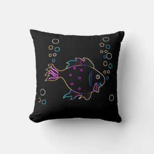Cute Neon Fish Pillow