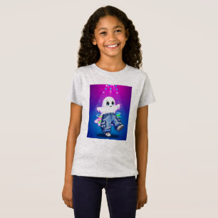 Cute Neon Glow Ghost Kids T-Shirt