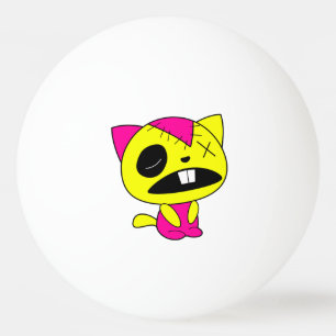 Cute Neon Zombie Kitty Cat Ping Pong Ball