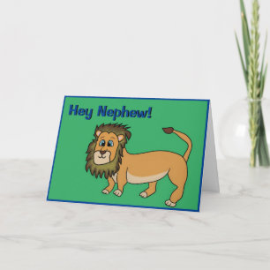 Cute Nephew Birthday Card Lion Funny