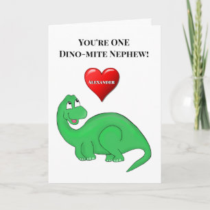 Cute Nephew Son Boy 1st Birthday Dinosaur Card