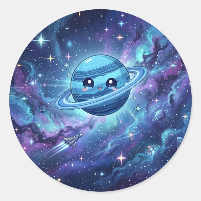 Cute Neptune Planet Sticker (Front)
