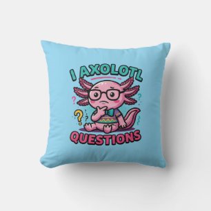 Cute Nerd Axolotl I Axolotl Questions Marks Meme Cushion
