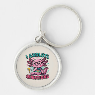 Cute Nerd Axolotl I Axolotl Questions Marks Meme Key Ring