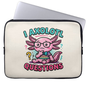 Cute Nerd Axolotl I Axolotl Questions Marks Meme Laptop Sleeve