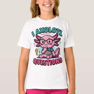 Cute Nerd Axolotl I Axolotl Questions Marks Meme T-Shirt