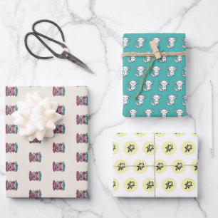 Cute Nerd Axolotl I Axolotl Questions Marks Meme Wrapping Paper Sheet