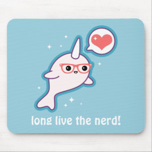 Cute Nerd Narwhal Mouse Mat