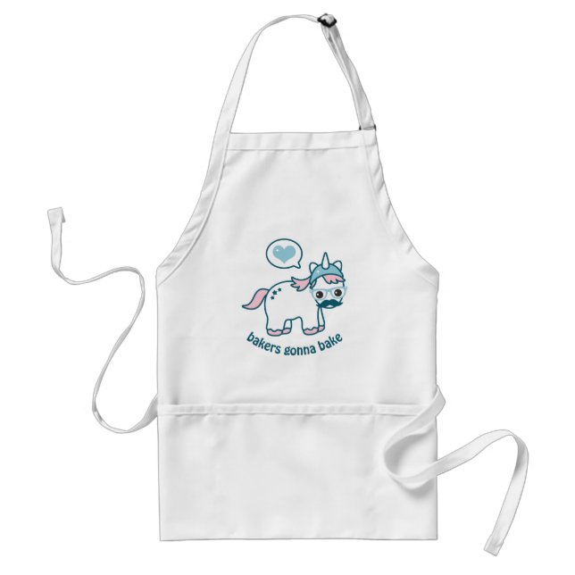 Cute Nerd Unicorn Standard Apron (Front)