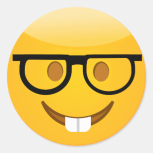 Cute Nerd With Glasses & Teeth Emoji Stickers
