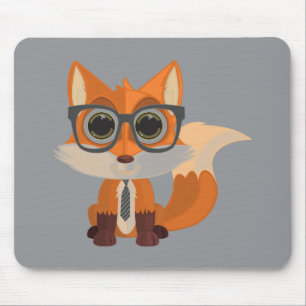 Cute Nerdy Fox Mouse Pad Kawaii Animal