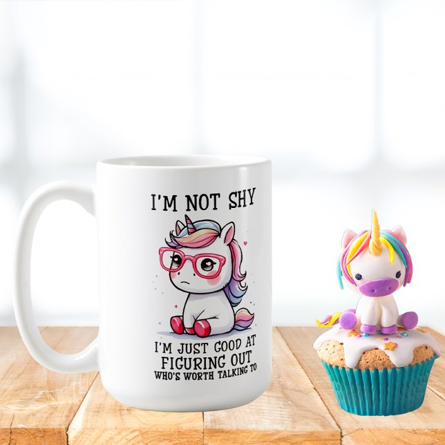 Cute Nerdy Unicorn Mug: Shy and Adorable Coffee Mug (Creator Uploaded)