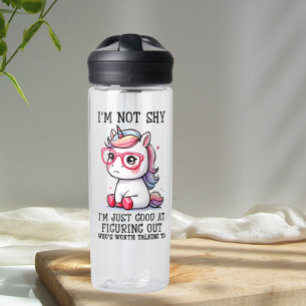 Cute Nerdy Unicorn Water Bottle: Shy and Adorable Bottle