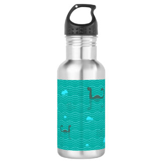 Cute Nessies Iceburgs And Fish On A Blue Sea 532 Ml Water Bottle