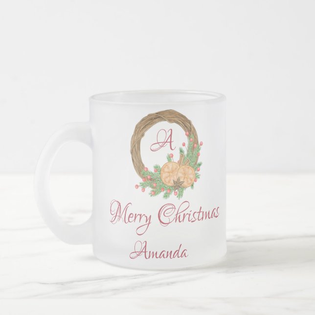 Cute nest christmas  frosted glass coffee mug (Left)