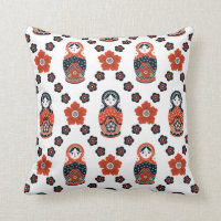 Cute Nesting Doll Throw Pillow
