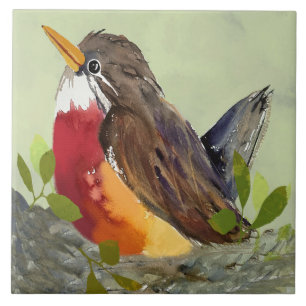 Cute Nesting Robin Trivet
