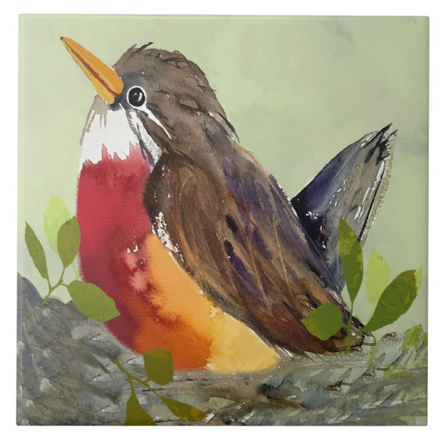 Cute Nesting Robin Trivet (Front)