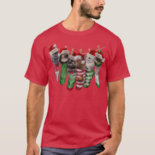 Cute Netherland Bunny in Christmas Socks, Rabbit T-Shirt