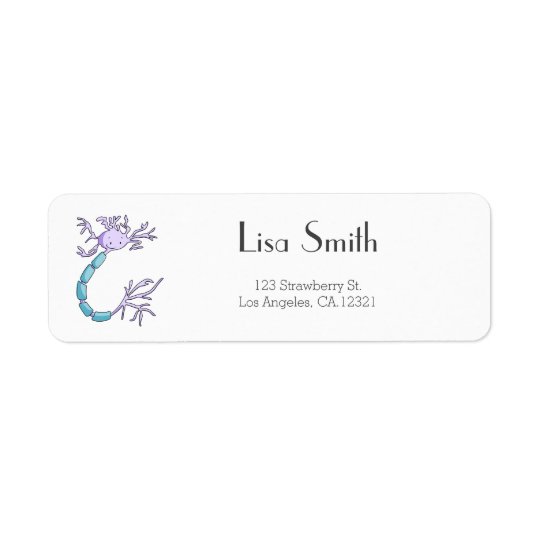 Cute Neuron Cartoon Personalised Return Address | Zazzle.co.uk