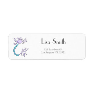 Cute Neuron Cartoon Personalized Return Address