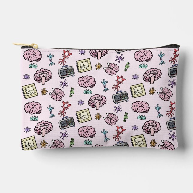 Cute Neuroscience Pattern Accessory Pouch (Front)