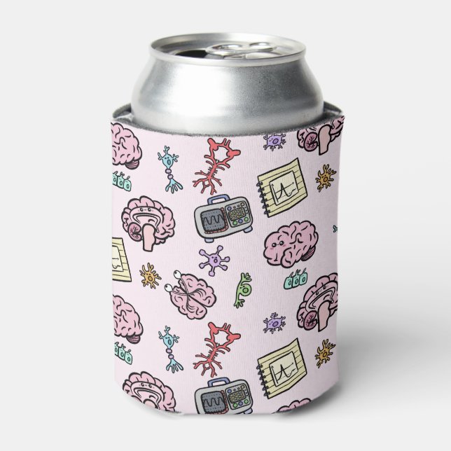 Cute Neuroscience Pattern Can Cooler (Can Front)
