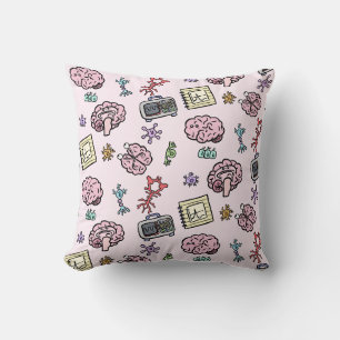 Cute Neuroscience Pattern Cushion