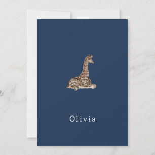 Cute Neutral Birth Announcement Giraffe Card