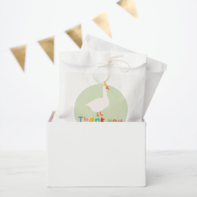Cute Neutral Green Silly Goose Baby Shower Favour Bags (Party)