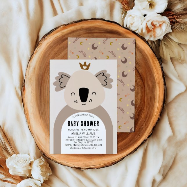 Cute Neutral Koala Boho Baby Shower Invitation (Creator Uploaded)