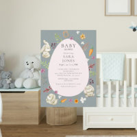 Cute Neutral Watercolor Bunny Baby Shower