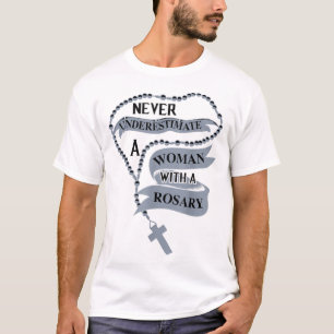 Cute Never Underestimate A Women With A Rosary Gif T-Shirt