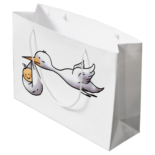 cute new arrival baby shower large gift bag (Back Angled)