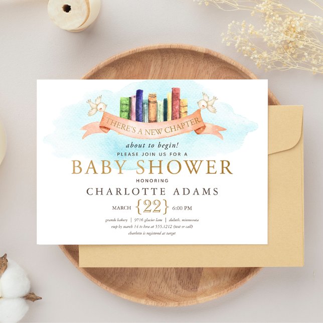 Cute New Chapter Books Baby Shower Invitation (Creator Uploaded)
