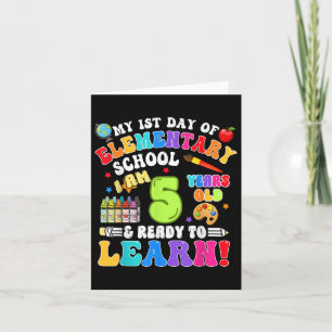 Cute New Elementary School First Day Of School Boy Card