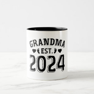Cute New Grandma Established 2024 Two-Tone Coffee Mug