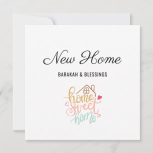 Cute New Home Barakah & Blessings Islamic Card