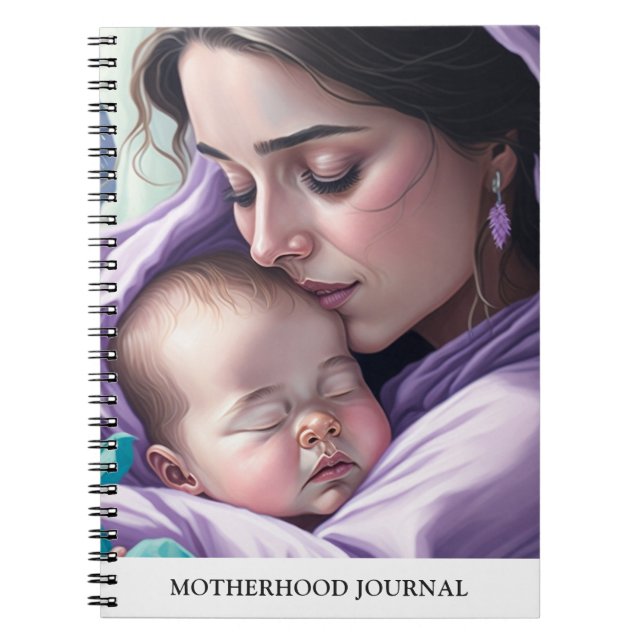 Cute New Mum and Baby Motherhood Keepsake Journal (Front)