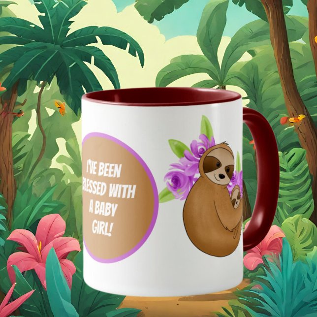 Cute New Mum baby sloth add message Mug (Creator Uploaded)