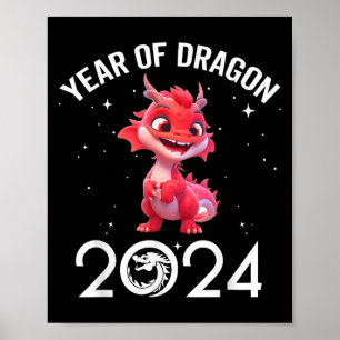 Cute New Year 2024 Tee For Kid Girl Boy Year Of Th Poster