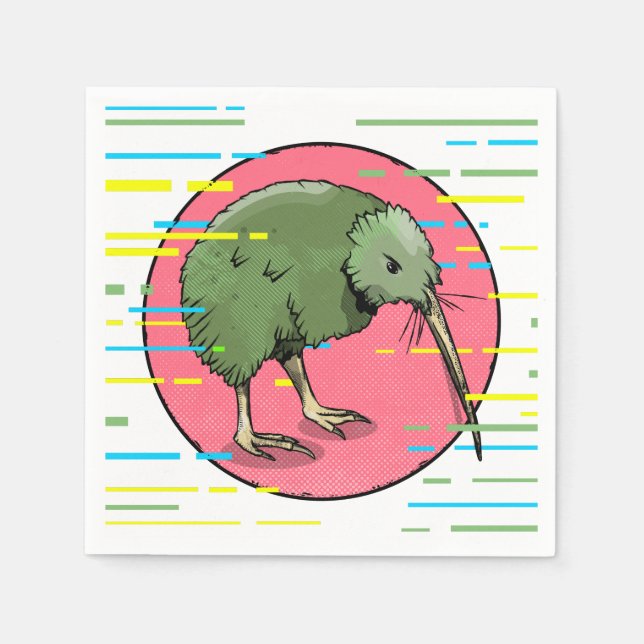 Cute New Zealand Kiwi Napkin (Front)