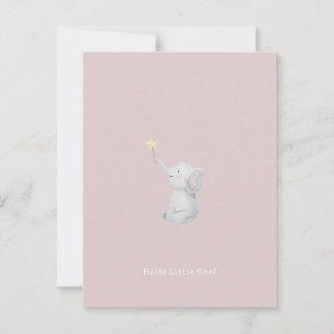Cute Newborn Baby Hello Little One Elephant Card. Postcard