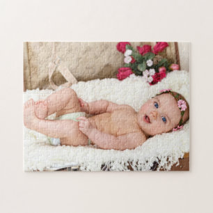 Cute Newborn Baby Infant Your Own Photo Jigsaw Puzzle