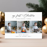 Cute Newborn Baby's First Christmas 3 Photo Holiday Card<br><div class="desc">Introducing our "Cute Newborn Baby's First Christmas 3 Photo Holiday Card, " a wonderful choice for commemorating your baby's inaugural holiday season. This card allows you to display three endearing photos of your newborn, creating a beautiful keepsake for your loved ones. The design is delightfully minimalistic, with a charming focus...</div>
