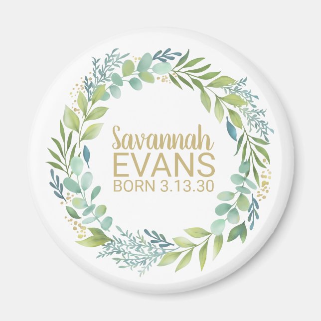 Cute Newborn Birth Stats Magnet (Front)